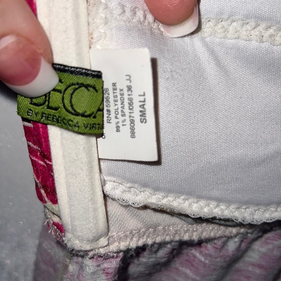 Becca Beach Tropical Beach Vacation Hawaiian Strapless Cover Up Mini Dress - Picture 6 of 6